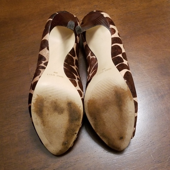 Nine West Giraffe Peep Toe Heels 8M - Picture 6 of 15